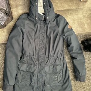 Hollister Navy Parka with White Fleece interior